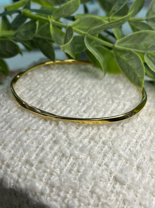 Gold-plated medium flat twisted hollow slave