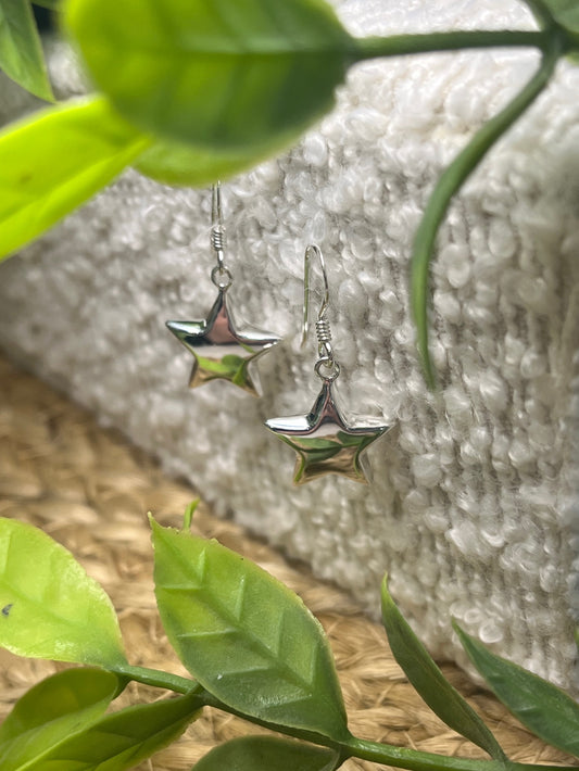 Small Puffed Star Drop EARRINGS