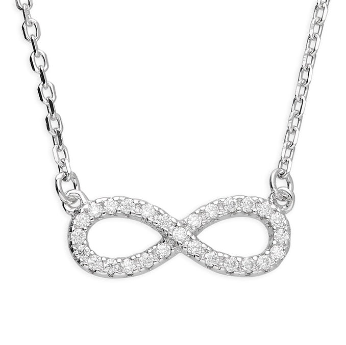 Sterling Silver Moissanite Infinity Necklace