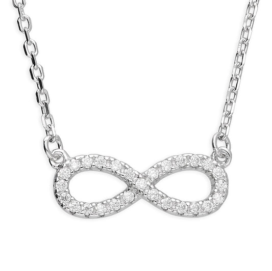 Sterling Silver Moissanite Infinity Necklace
