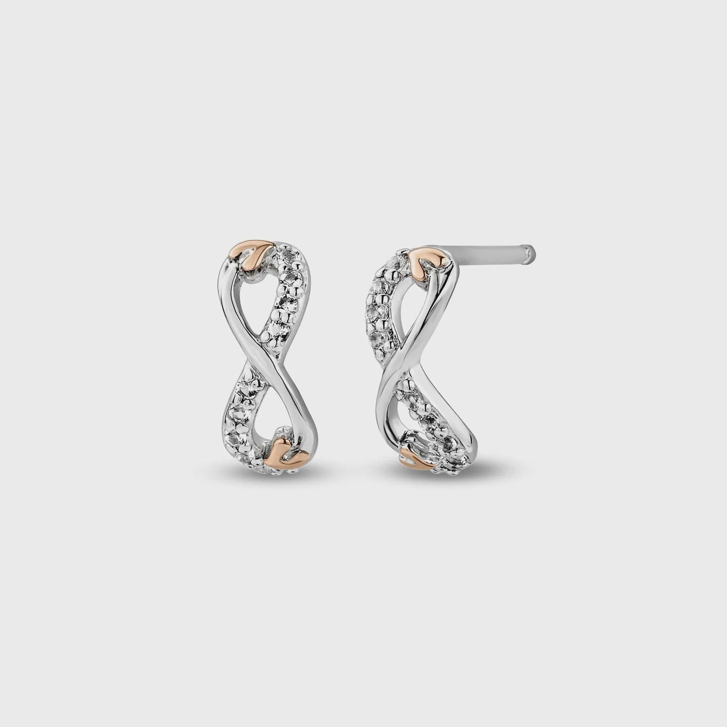 Tree of Life® Sterling Silver Infinity Stud Earrings with Topaz