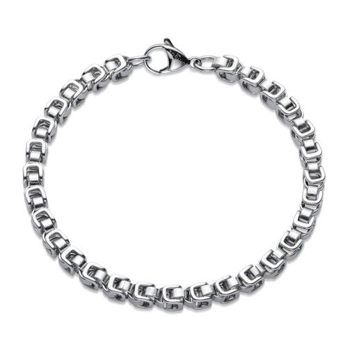 5mm Steel Square Byzantine Chain with Polished Finish