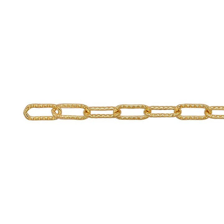 Yellow Gold-Filled 2.5mm Patterned Cable Chain. 21cm for Welding Bracelet