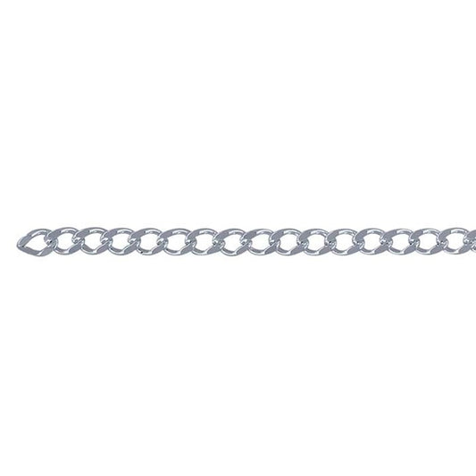1.8mm Diamond Cut Curb Chain Sterling Silver 27cm for Anklet