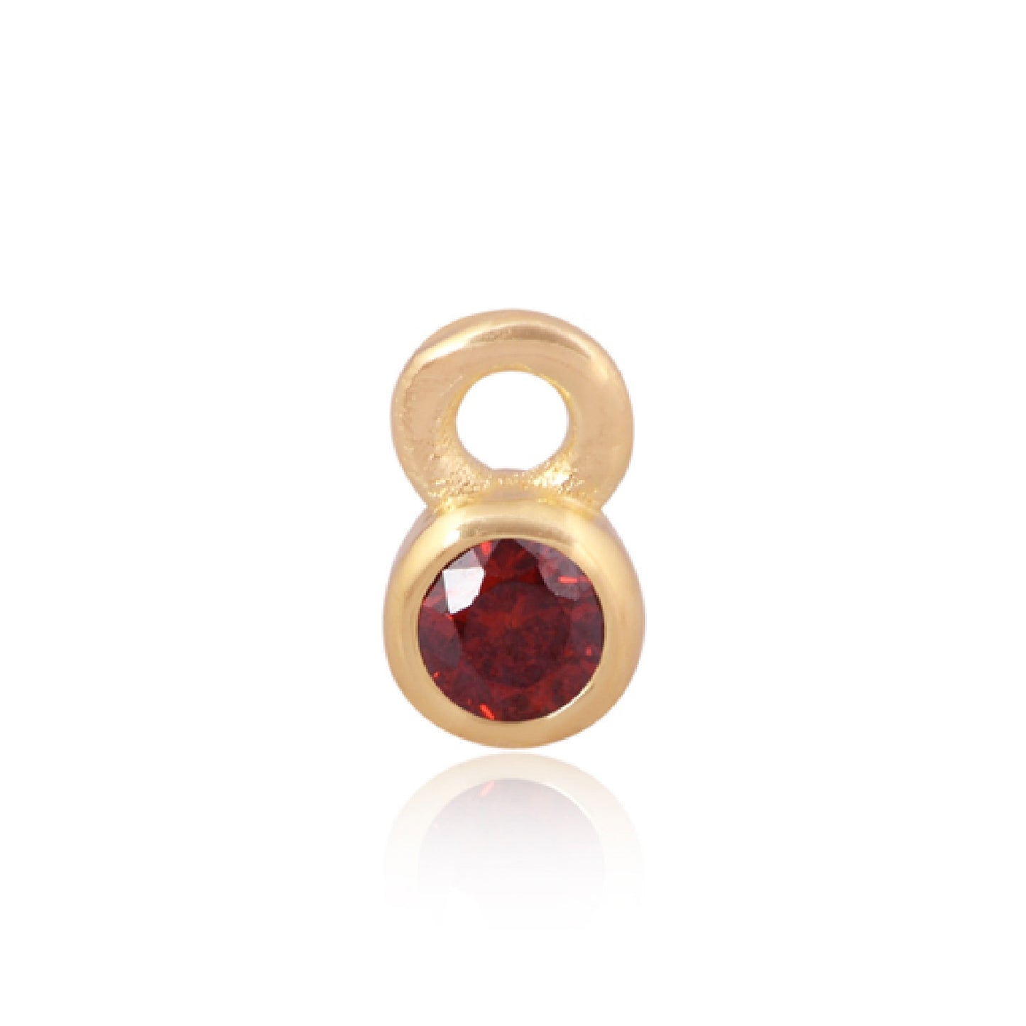 3mm CZ Round Charm, January. 14ct Gold Vermeil