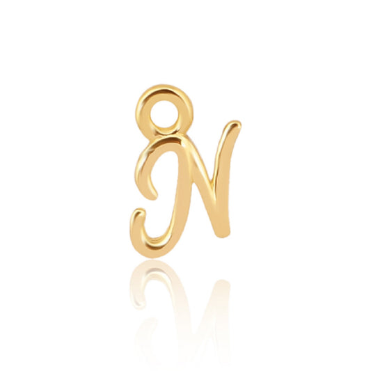 Initial Alphabet Charm, N, 14ct Gold Vermeil