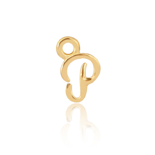 Initial Alphabet Charm, P, 14ct Gold Vermeil