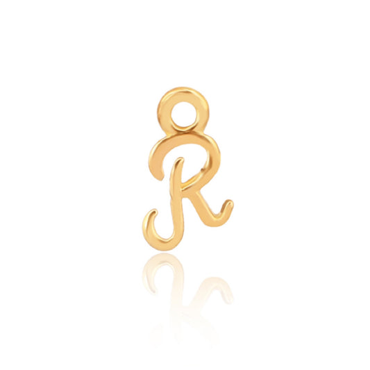 Initial Alphabet Charm, R, 14ct Gold Vermeil