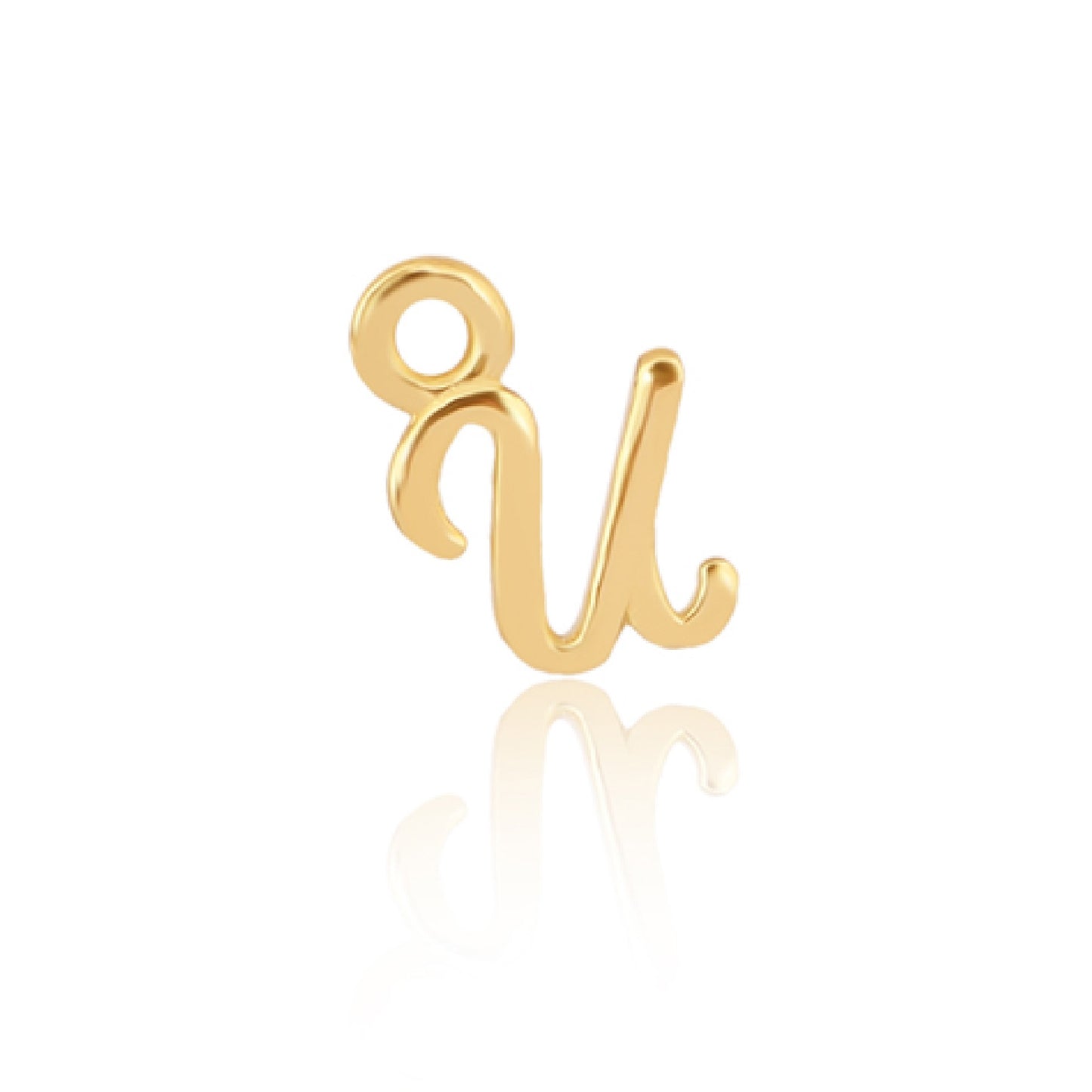 Initial Alphabet Charm, U, 14ct Gold Vermeil