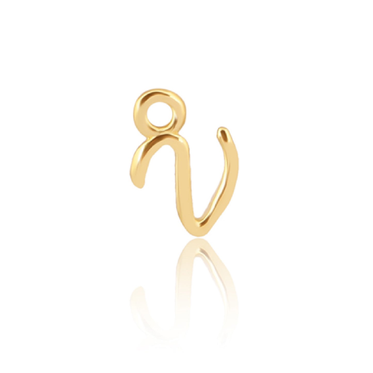 Initial Alphabet Charm, V, 14ct Gold Vermeil
