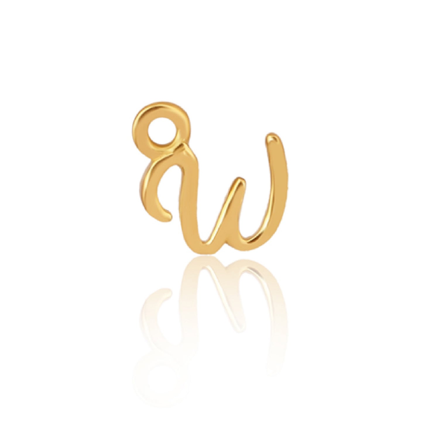 Initial Alphabet Charm, W, 14ct Gold Vermeil