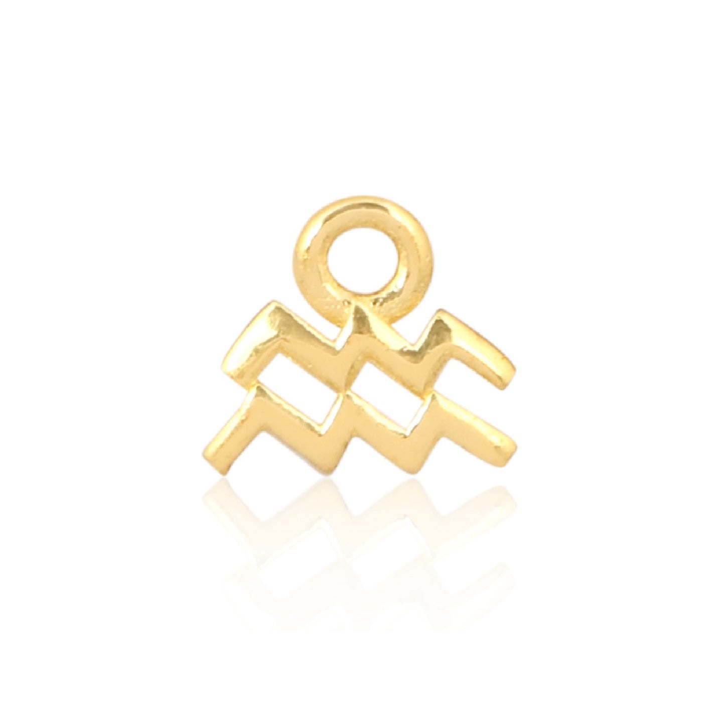 Aquarius Charm (Water Bearer): January 20–February 18. 14ct Gold Vermeil