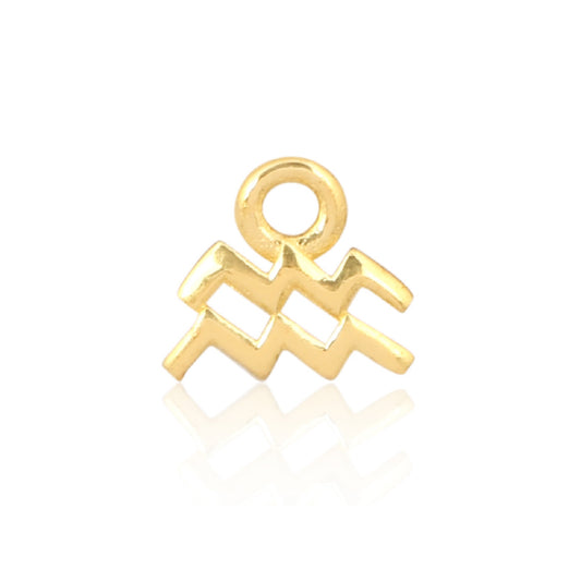 Aquarius Charm (Water Bearer): January 20–February 18. 14ct Gold Vermeil
