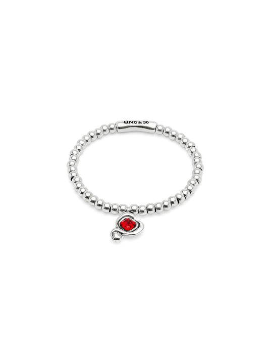UNOde50 Beaded Bracelet with Red Crystal Heart