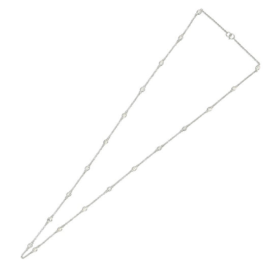 Sterling Silver Necklace with White Cubic Zirconia Dots 64cm/25inch