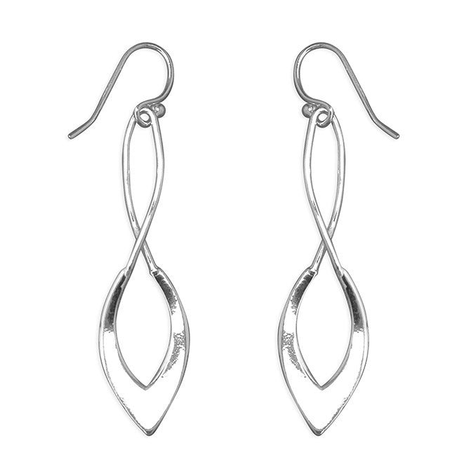 Sterling Silver Figure-of-8 Twist Hook-in Drop Earrings