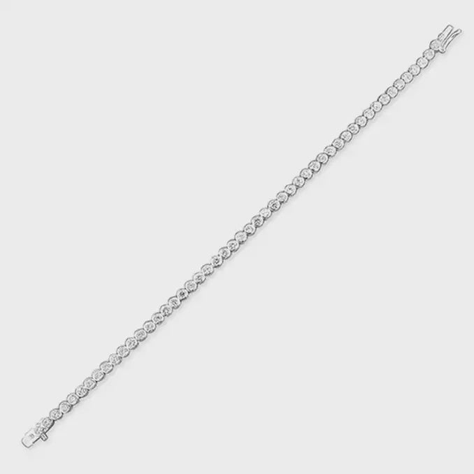 Sterling Silver 19cm/7.5in Claw-Set Cubic Zirconia Tennis Bracelet