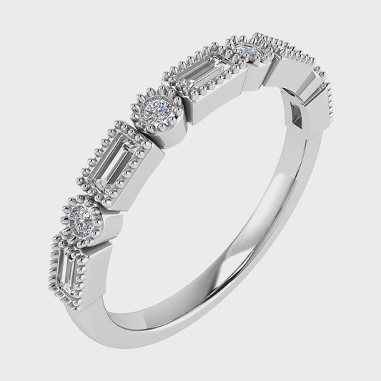 18K White Gold Diamond wedding ring Size M