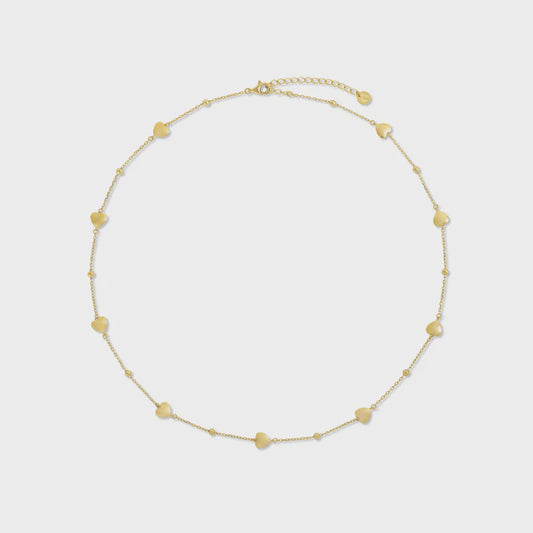 Hearts Satellite Necklace - Gold Plated