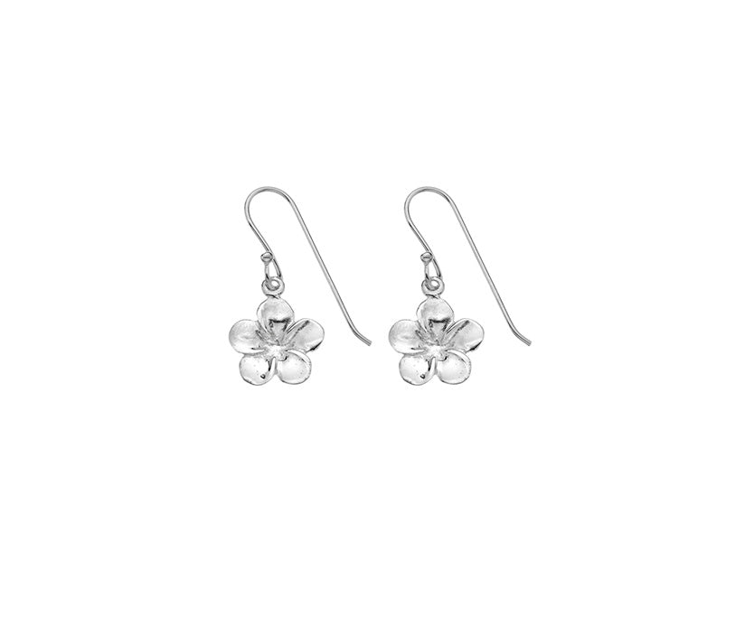 Sterling Silver Flower Drop Earrings