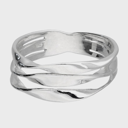 Sterling Silver Three band twisted ring
