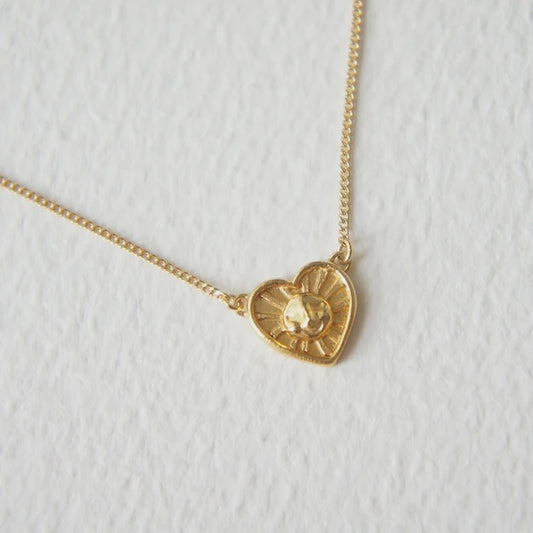 Sunrays of Love Necklace, Gold Plated