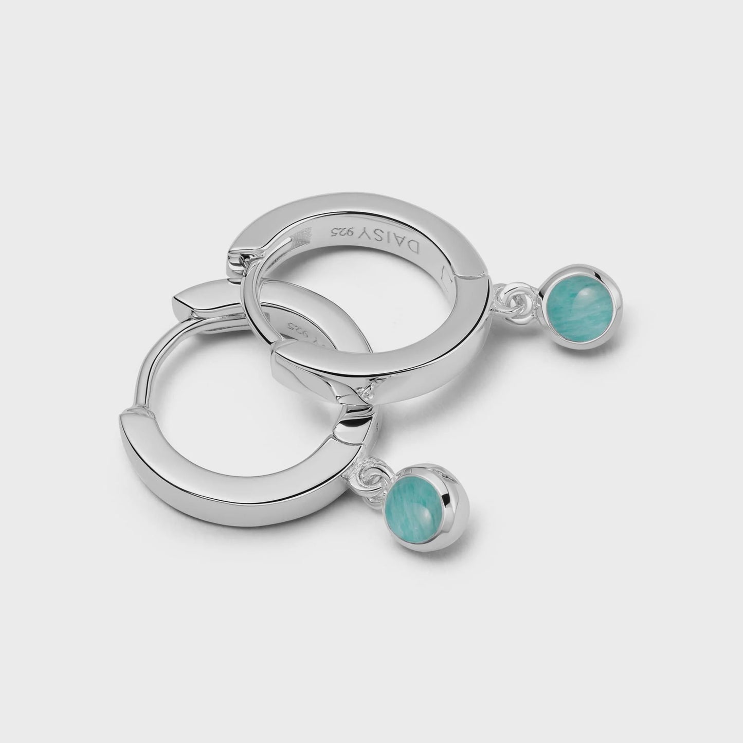 Amazonite Healing stone hoops