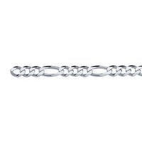 Sterling Silver 4.5mm Diamond-Cut Figaro Chain. 27CM