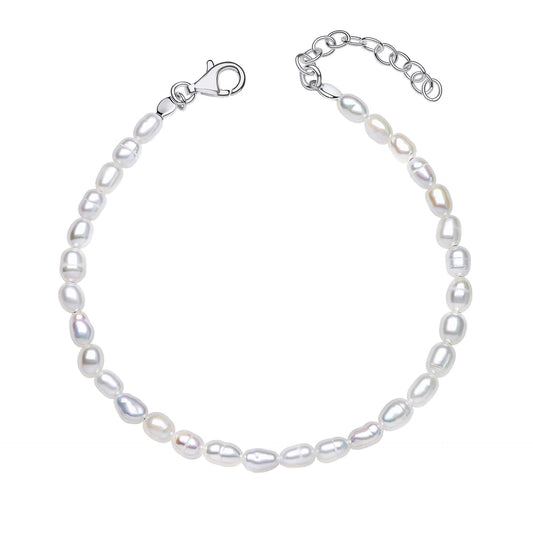 Rice Freshwater Pearl Bracelet with 925 Sterling Silver