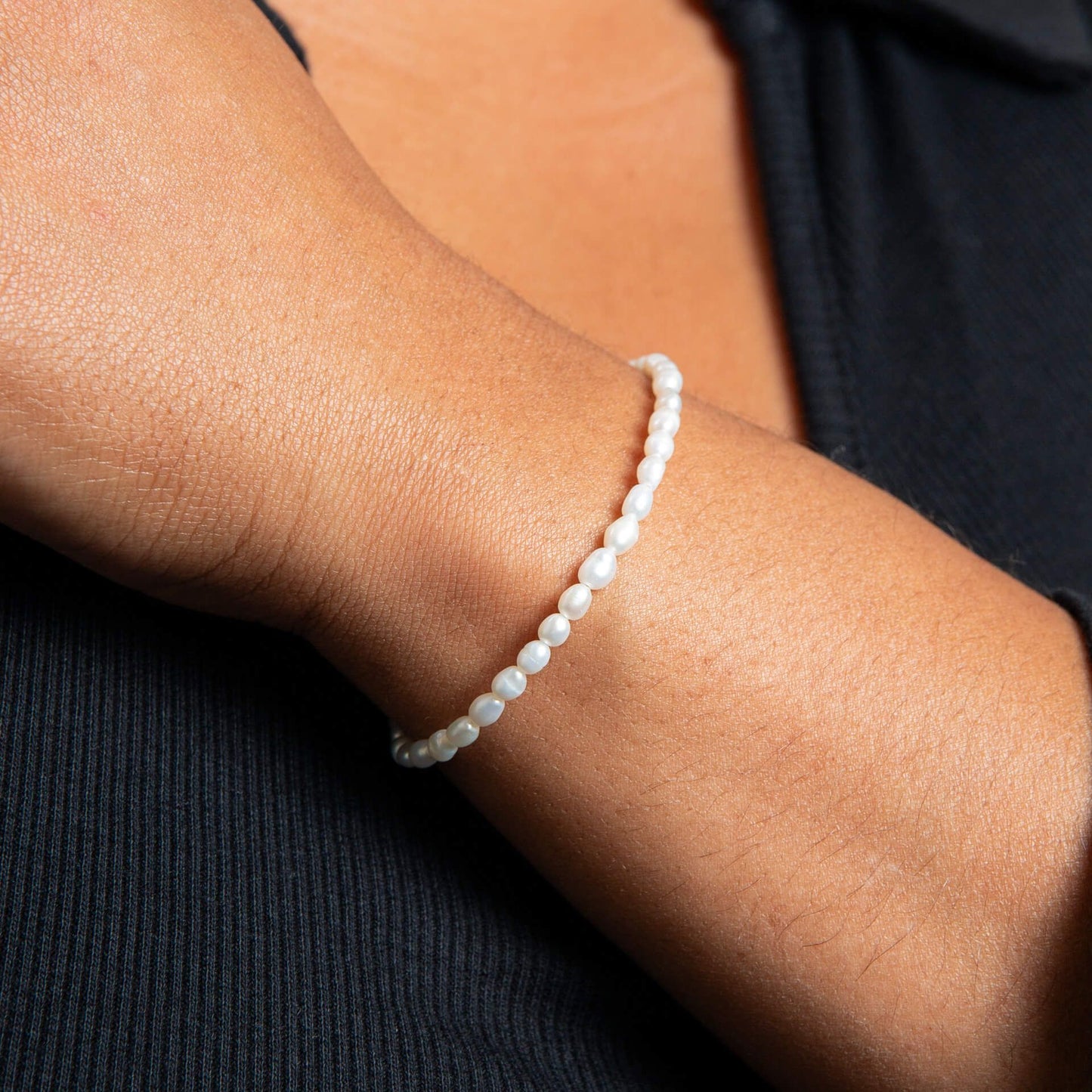 Rice Freshwater Pearl Bracelet with 925 Sterling Silver