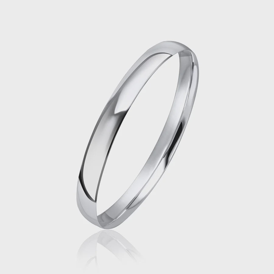 Silver 8mm Round Court Bangle