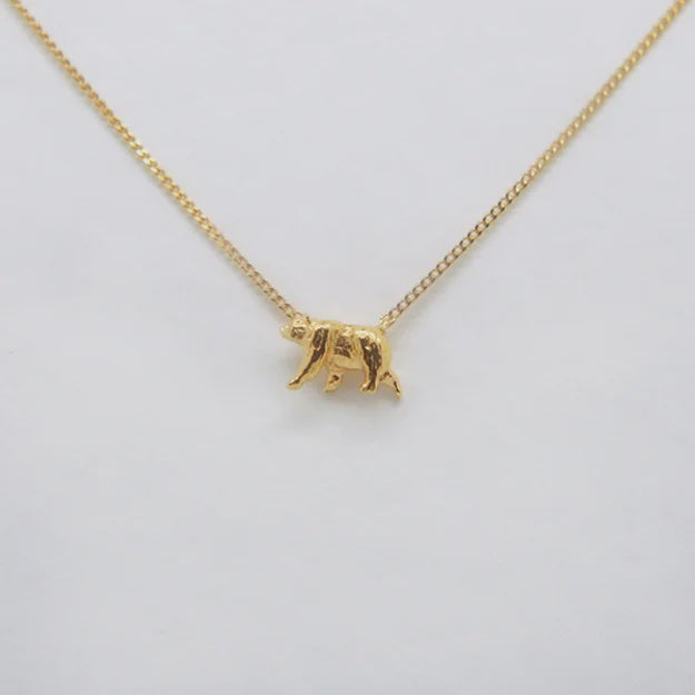 Tiny Bear Necklace Gold Plated