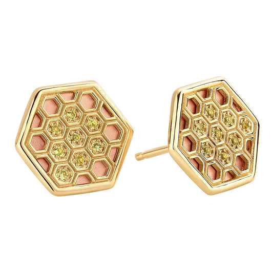 Clogau Honey Bee Stud Earrings 9ct Solid Gold