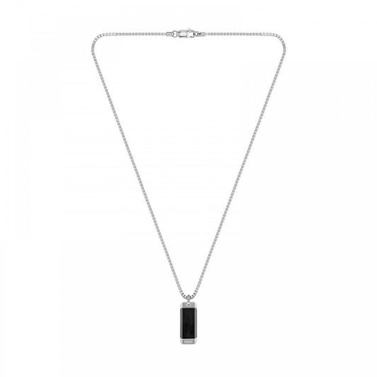 Mens Bennet Black And Steel Pendant