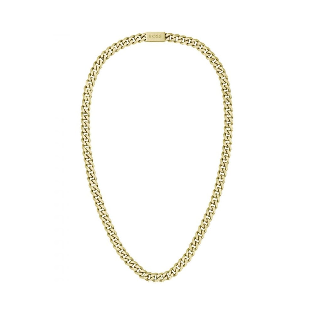 BOSS Mens Chain for Him IP Gold Plated Necklace