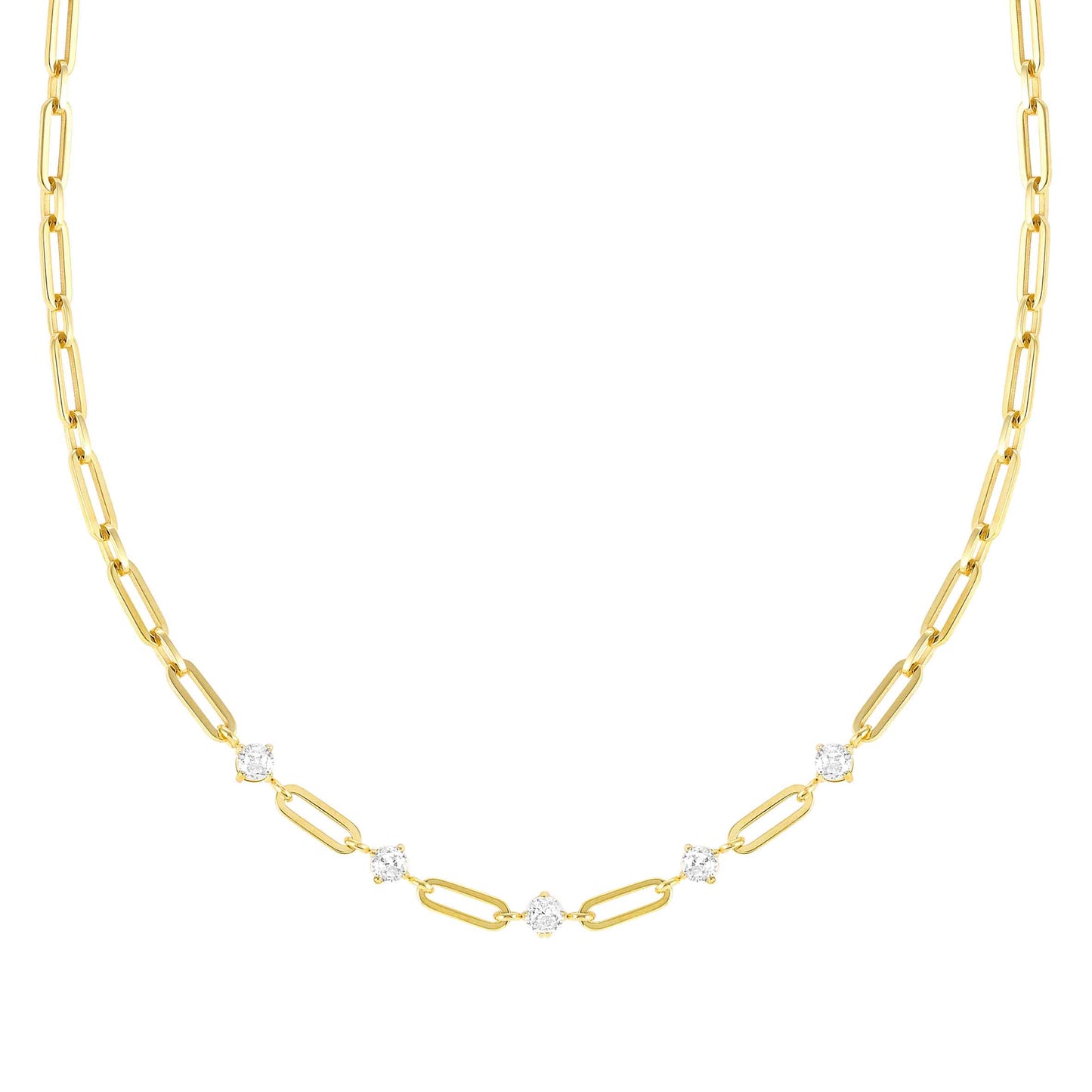 Chainsofstyle short necklace with stones (Gold IP Plated)