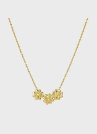 Armonica necklace, 3 Four-Leaf Clovers 18K Gold plated