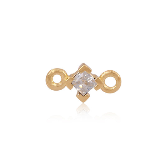 14ct Gold vermeil cz connector