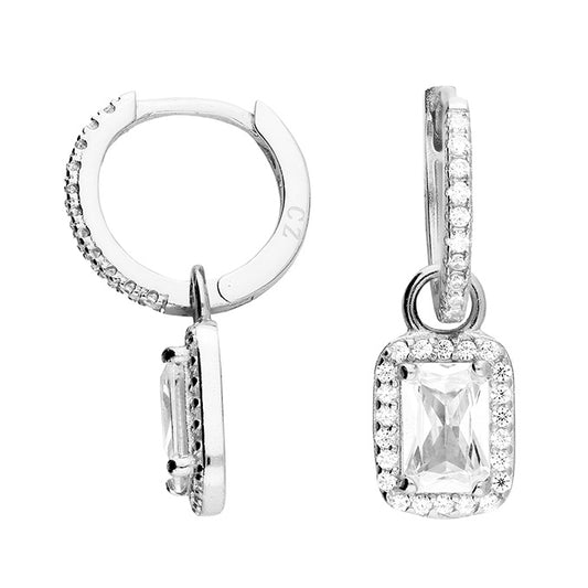 Sterling Silver drop cubic zirconia earrings