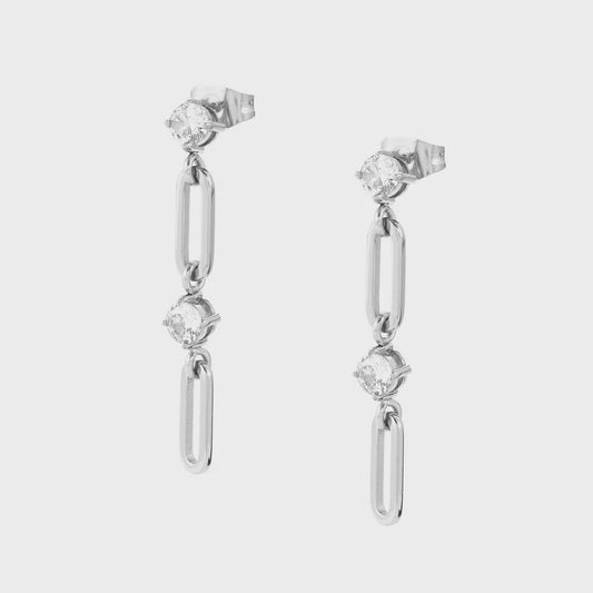 Chainsofstyle drop earrings with CZ stones