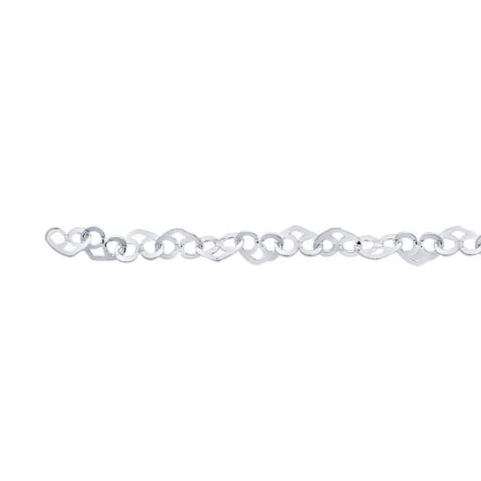 925 Sterling Silver 2.3mm Flat Kinetic Heart Link Chain. 21cm for Welding Bracelet