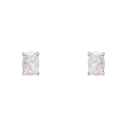 Oval Opal Stud Earrings
