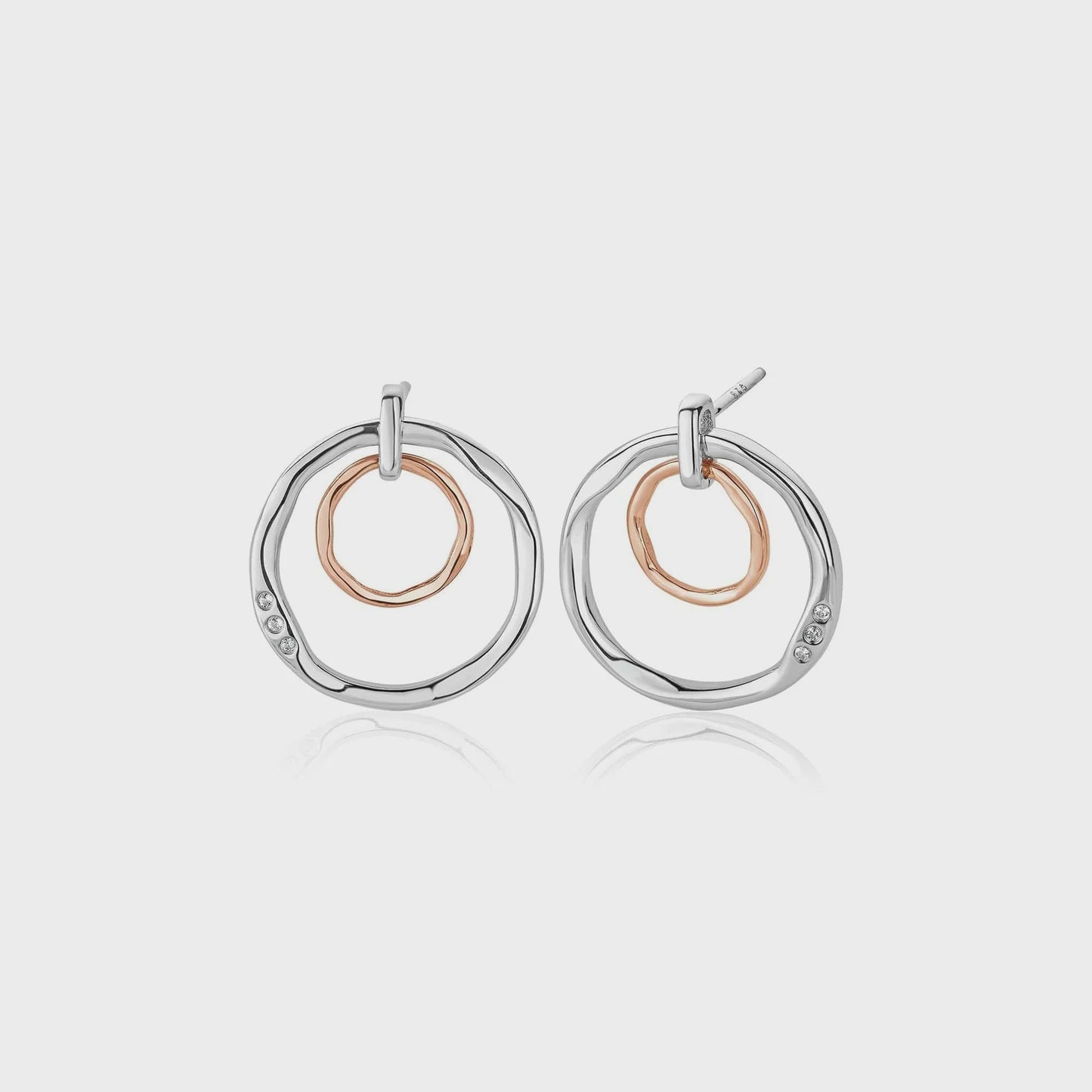 Ripples Double Hoop Drop Earrings