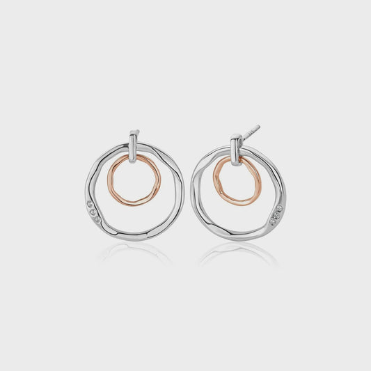 Ripples Double Hoop Drop Earrings