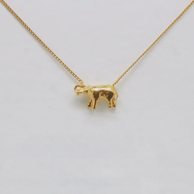 Tiny Elephant Necklace Gold Plated