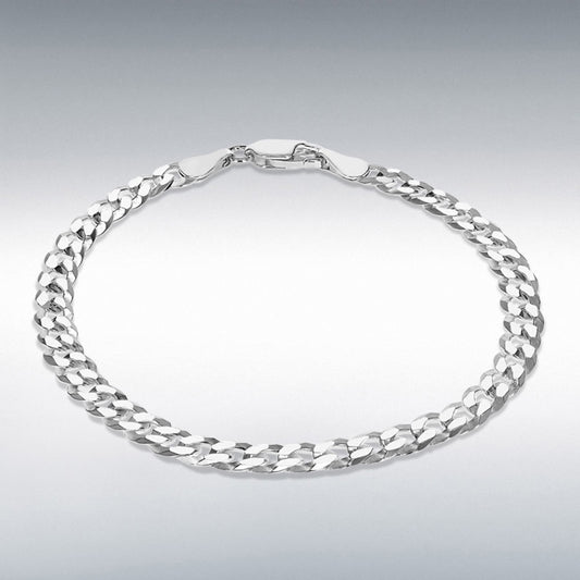 Sterling Silver 120 Flat Curb Bracelet 19cm/7.5"