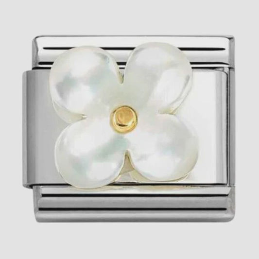 Classic Gold Mother Of Pearl Flower Charm