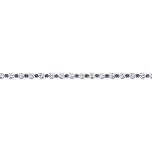 SILVER CZ BLUE TENNIS BRACELET