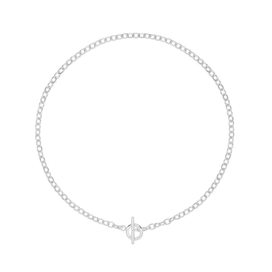 STERLING SILVER ROLLO T BAR NECKLET