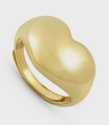 Armonica ring, Heart, big 18K Gold plated